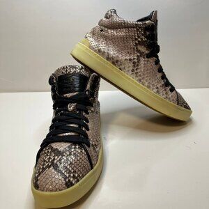 rag & bone High-Top Sneakers – Snakeskin Embossed Leather – Size 37